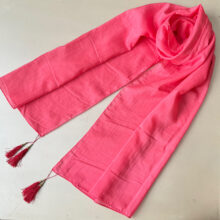 شال زنانه مدل حریر نازک ساده منگوله دار