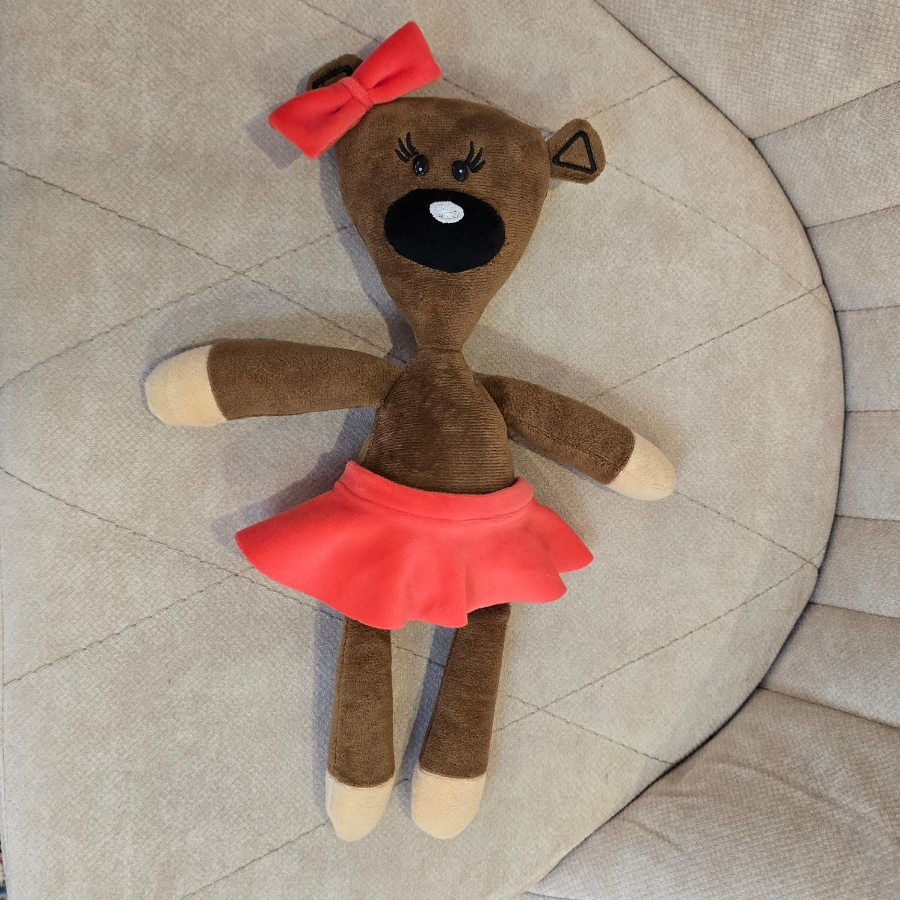 عروسک طرح خرس مستربین مدل تدی دختر کد 32 ارتفاع 35 سانتی متر