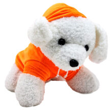 عروسک ناب سل مدل سگ پشمالو هودی پوش ارتفاع 35 سانتی‌متر