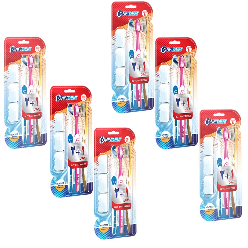 مسواک کانفیدنت مدل Pearl Promo Pack با برس نرم مجموعه 6 عددی