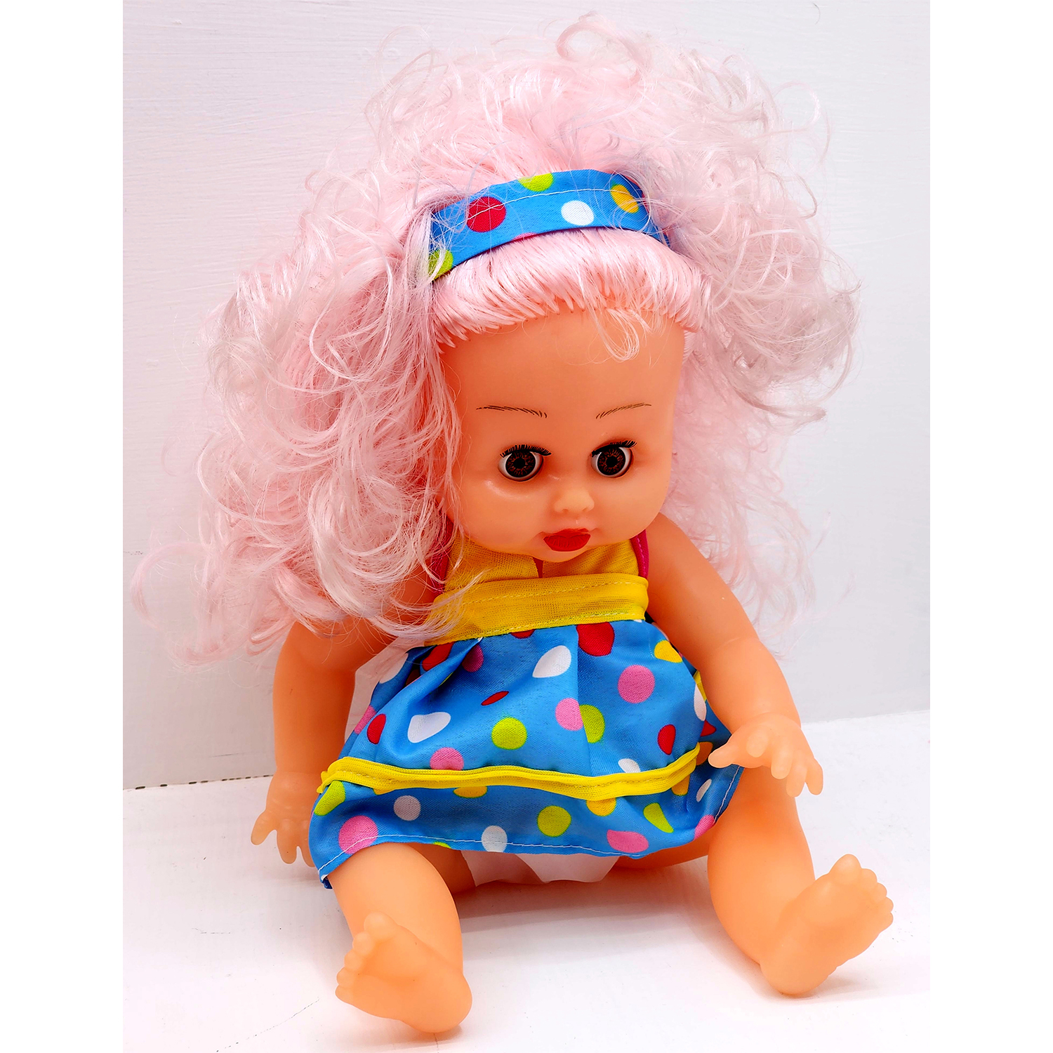 عروسک ناب سل مدل دخترک مو فرفری ارتفاع 30 سانتی متر