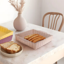 سینی سرامیکی بومی مدل لازانیا مربع مات