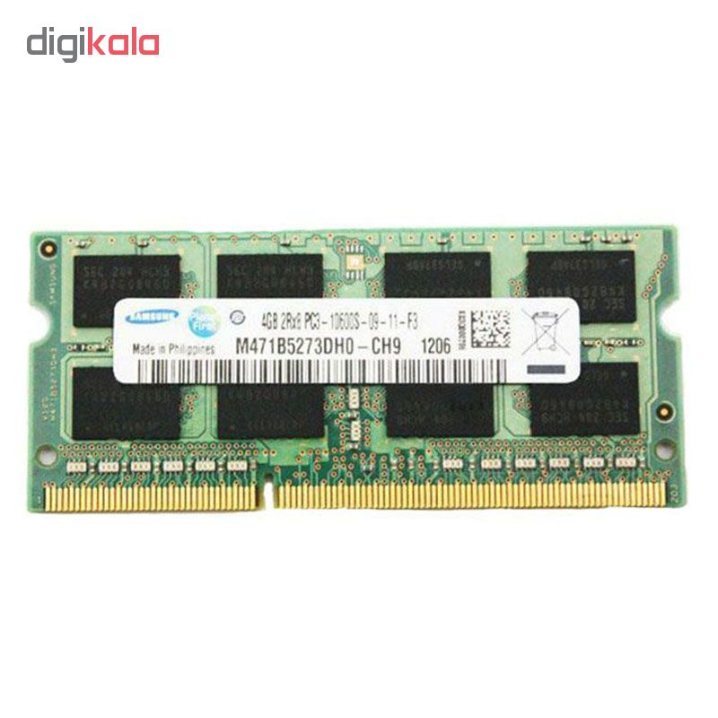 رم لپ تاپ 1333مگاهرتز DDR3 تک کاناله سامسونگ CL11 مدل M471B5273DH0 ظرفیت 4 گیگابایت