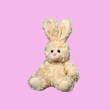 عروسک مدل خرگوش پشمالو نشسته ارتفاع 17 سانتی‌متر