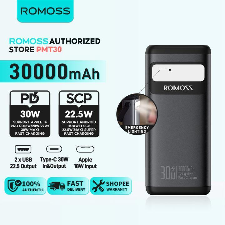 پاوربانک روموس 30وات مدل PMT30 ظرفیت 30000 میلی آمپر ساعت