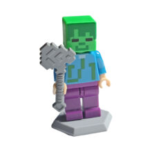 اکشن فیگور مدل ماینکرافت طرح اسکین زامبی مجموعه 3 عددی
