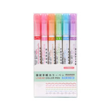 ماژیک علامت گذار مدل غلطکی شکل دار کد DM7008-6 مجموعه 6 عددی