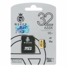 کارت حافظه micro SD HC کوئین تک مدل A1-v30-633x کلاس 10 استاندارد UHS-I U3 سرعت 95MBps ظرفیت 32 گیگابایت به همراه آداپتور SD