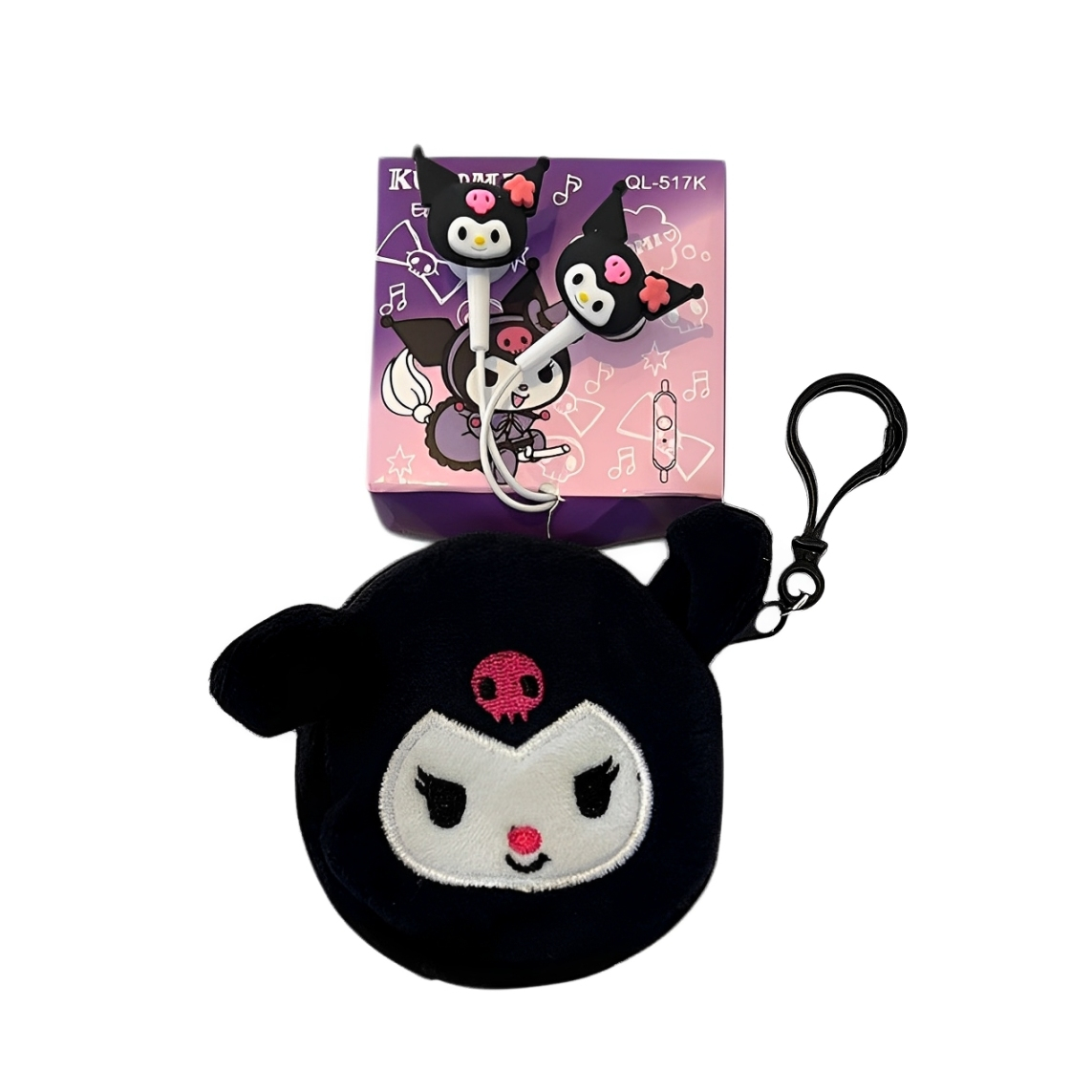 هندزفری فانتزی طرح کرومی کیوت به همراه کیف هندزفری بسته دو عددی