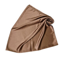 روسری زنانه مدل ساتن ابریشم رنگ قهوه ای