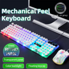 کیبورد و ماوس گیمینگ لایمید مدل GTX300NEW RGB سوئیچ ممبران، Full-Size، نور پردازی LED RGB