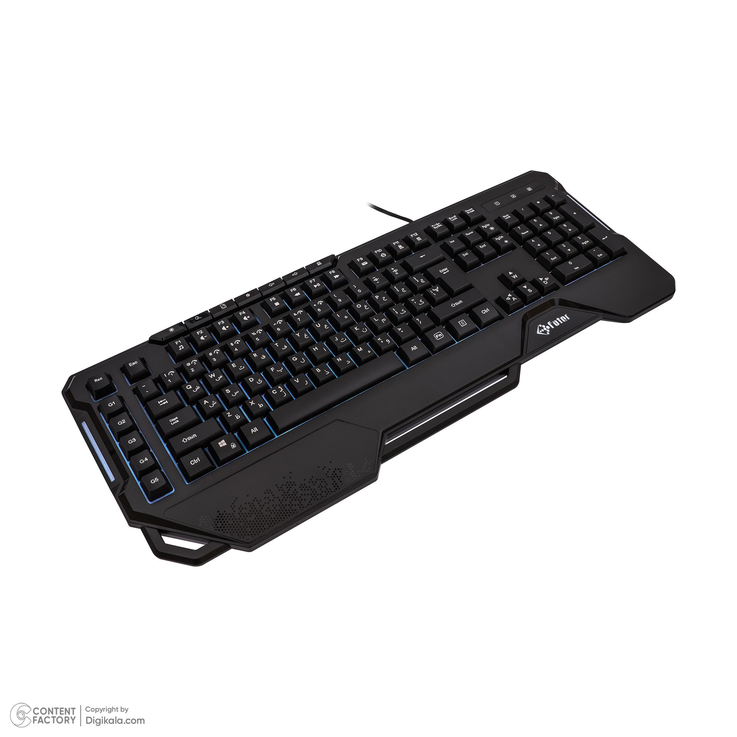 کیبورد گیمینگ فاطر مدل KCR-7000B، سوییچ هیبریدی، Full-size، نورپردازی RGB