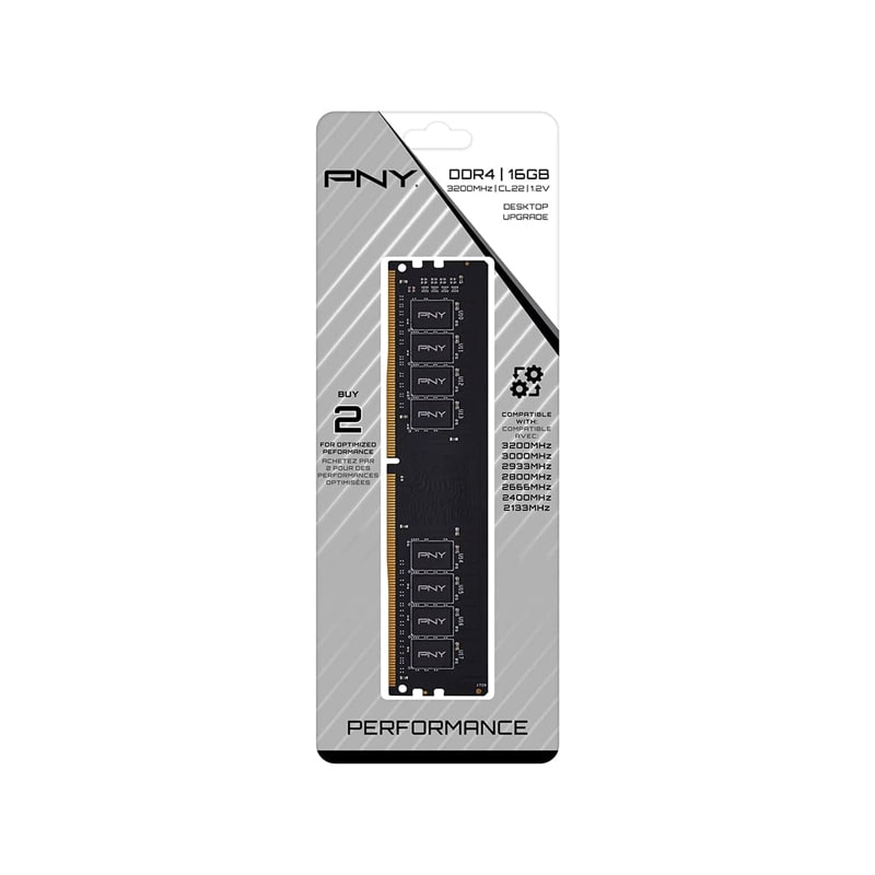 رم دسکتاپ DDR4 تک کاناله 3200 مگاهرتز CL22 پی ان وای  مدل Performance ظرفیت 16 گیگابایت