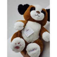 عروسک ناب سل مدل پولیشی سگ تپل طرح happy ارتفاع 40 سانتی متر