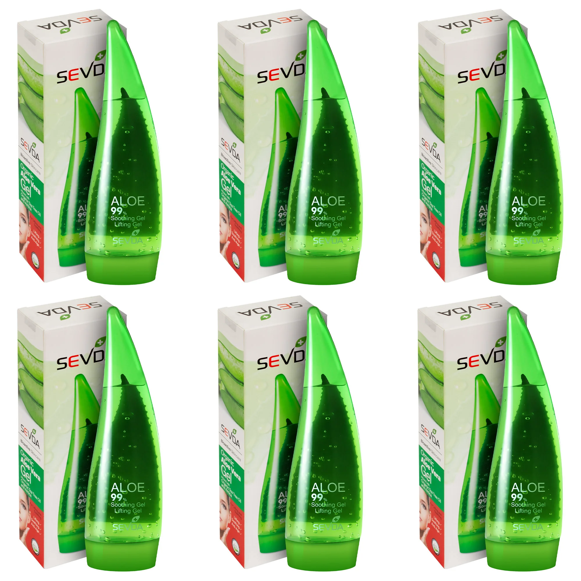 ژل ضد چروک سودا مدل لیفتینگ آلوئه ورا حجم 250 میلی لیتر مجموعه 6 عددی