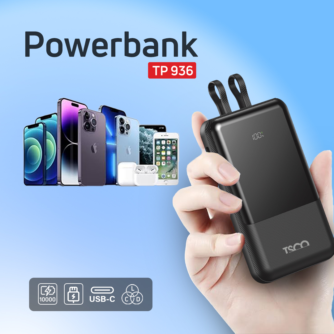 پاوربانک تسکو مدل TP 936 ظرفیت 10000 میلی آمپر ساعت