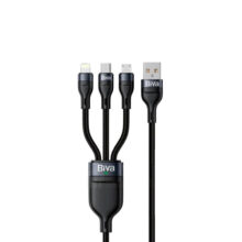 کابل تبدیل USB به microUSB / USB-C / لایتنینگ بیوا مدل C-09 3 in 1 طول 1.2 متر