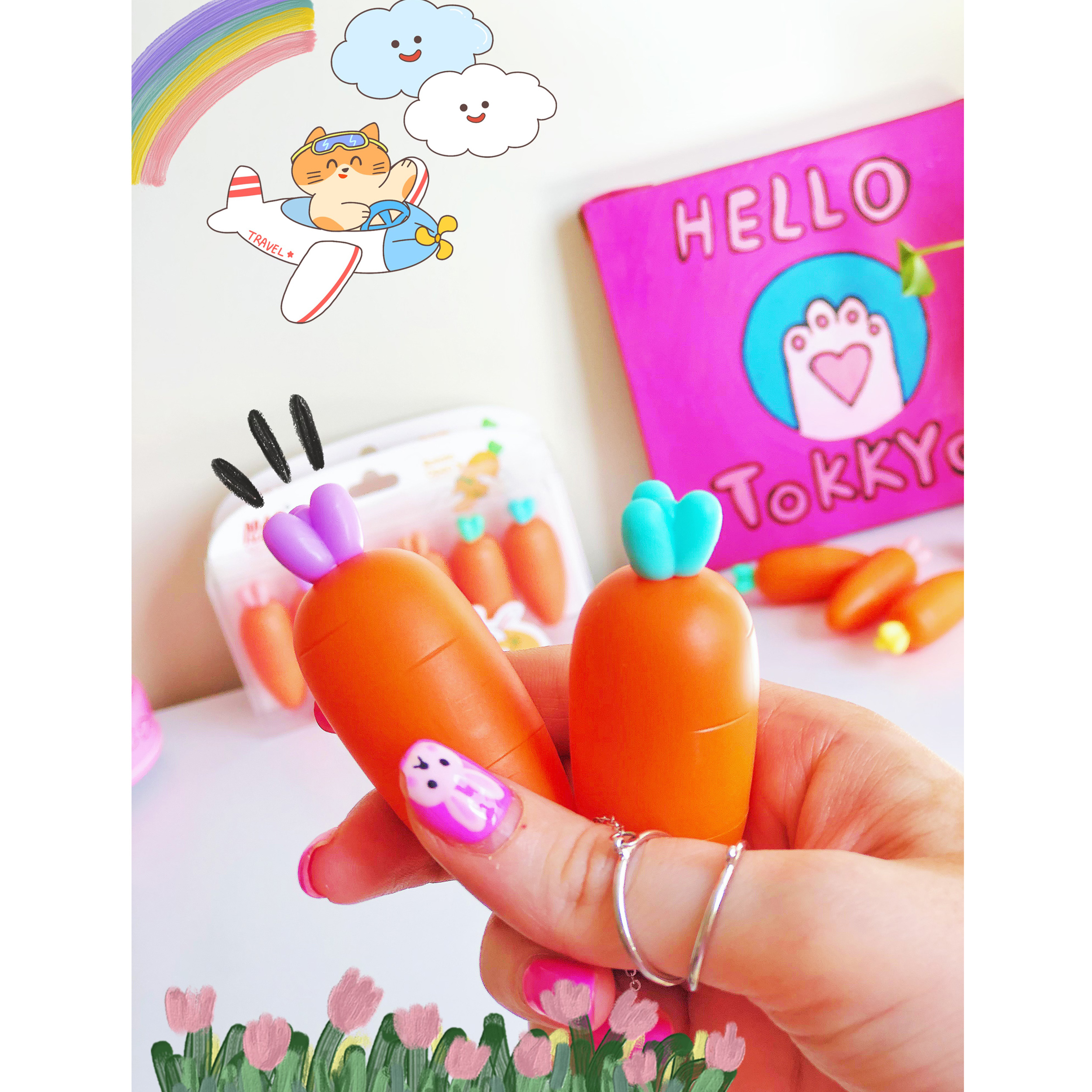 ماژیک علامت گذار مدل هویج بسته 6 عددی