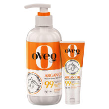 کرم مرطوب‌کننده اوک شاین مدل آرگان حجم 400 میلی‌لیتر به همراه کرم مرطوب‌کننده اوک شاین کد 02 حجم 75 میلی‌لیتر