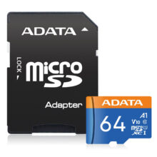 کارت حافظه microSDXC ای دیتا مدل Premier کلاس 10 استاندارد UHS-I V10 A1سرعت 100MBps ظرفیت 64 گیگابایت به همراه آداپتور
