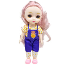 عروسک روسی ناب سل مدل دختر چشم تیله ای مفصلی کد NAA001 ارتفاع 16 سانتی متر