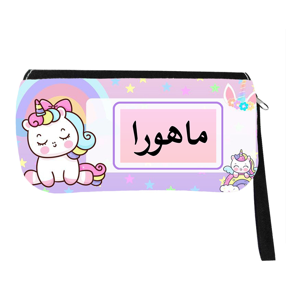 جامدادی مدل اسم شخصی طرح تک شاخ یونیکورن اسم ماهورا کد 0845