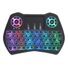 مینی کیبورد بی سیم همراه با تاچ پد مدل SUPER-RGB