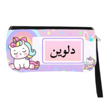 جامدادی مدل اسم شخصی طرح تک شاخ یونیکورن اسم دلوین کد 01060