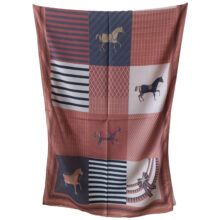 شال زنانه مدل نخی تابستانی چهارخانه اسب دار