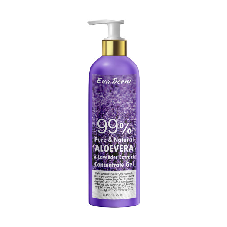 ژل آبرسان صورت و بدن ایوادرم مدل آلوئه ورا و لوندر مناسب برای انواع پوست حجم 250 میلی لیتر