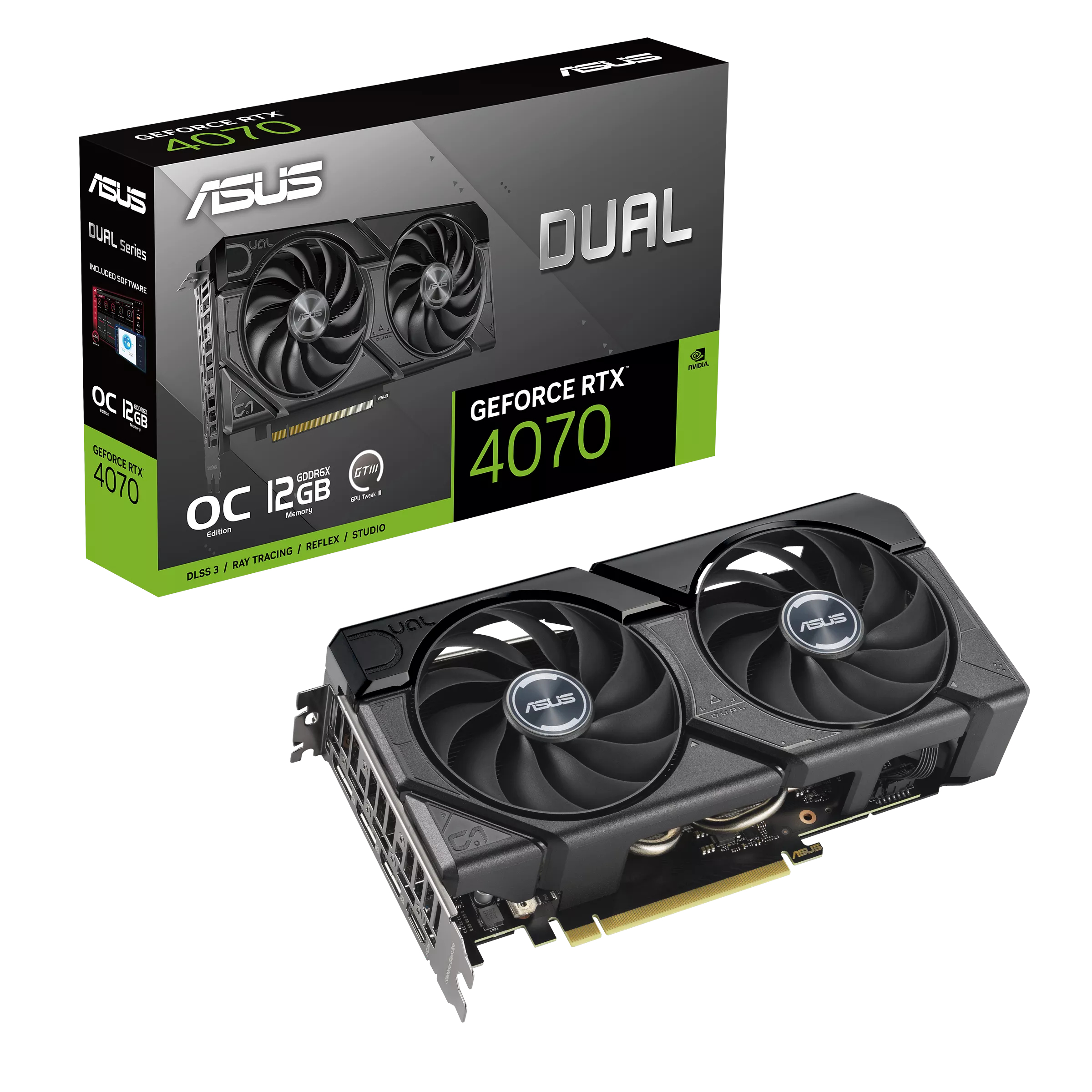 کارت گرافیک ایسوس مدل Dual GeForce RTX 4070 EVO OC Edition 12GB GDDR6X