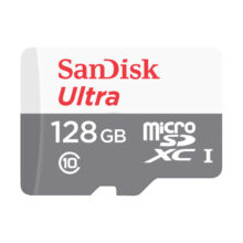 کارت حافظه microSDXC سن دیسک مدل Ultra کلاس 10 استاندارد UHS-I U1 سرعت 100MBps ظرفیت 128 گیگابایت همراه با آداپتور SD