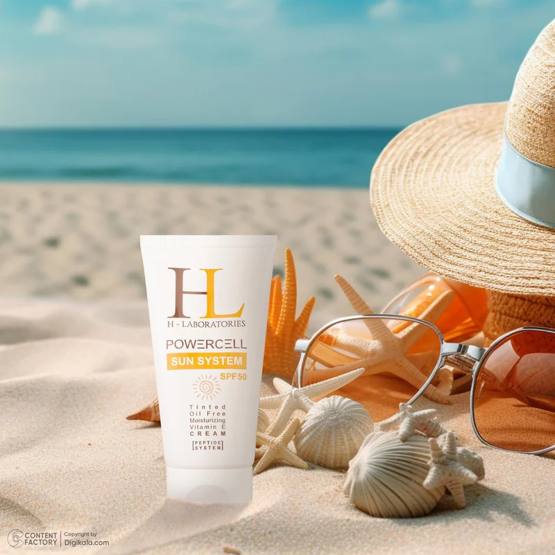 کرم ضدآفتاب رنگی اچ ال مدل SPF50 مناسب انواع پوست، حجم 50 میلی‌لیتر