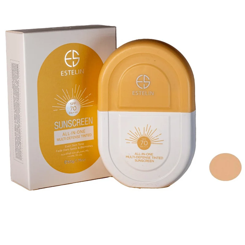 کرم ضدآفتاب رنگی استیلن SPF70 مدل All-In-One مناسب برای انواع پوست، حجم 60 میلیلیتر