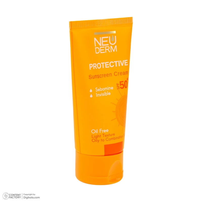 کرم ضد آفتاب بدون رنگ نئودرم SPF 50 مدل PROTECTIVE ‌مناسب پوست‌های چرب و مختلط حجم 50 میلی‌لیتر