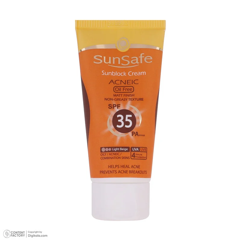 کرم ضدآفتاب و آنتی‌آکنه رنگی سان‌سیف مدل SPF35، مناسب پوست‌های چرب، حجم 50 میلی‌لیتر