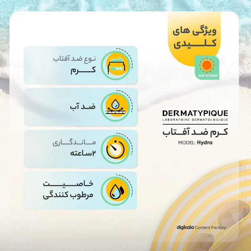 کرم ضدآفتاب درماتیپیک مدل Hydra، حجم 50 میلی‌لیتر