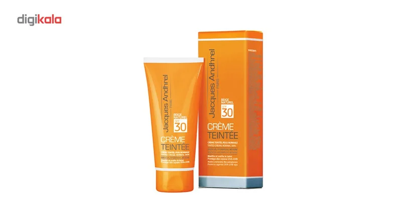 کرم ضد آفتاب رنگی ژاک آندرل پاریس SPF 30 مدل TINTED مناسب پوست های خشک و معمولی حجم 50 میلی لیتر