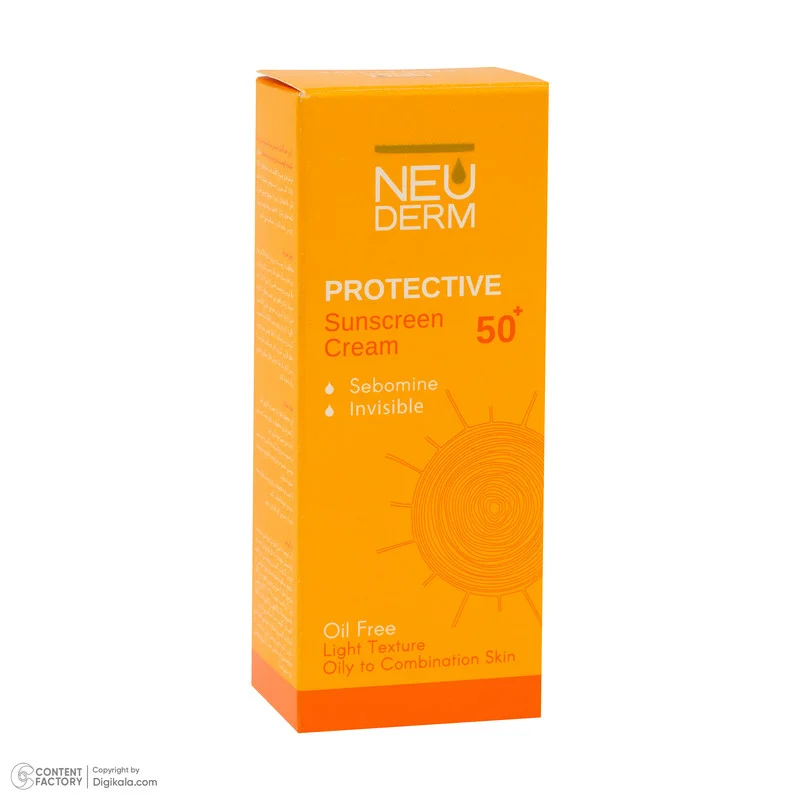 کرم ضد آفتاب بدون رنگ نئودرم SPF 50 مدل PROTECTIVE ‌مناسب پوست‌های چرب و مختلط حجم 50 میلی‌لیتر