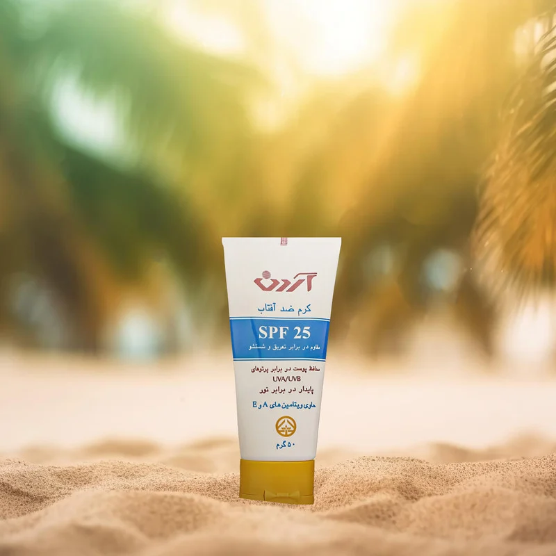 کرم ضدآفتاب بی‌رنگ آردن مدل SPF25 مناسب انواع پوست وزن 50 گرم