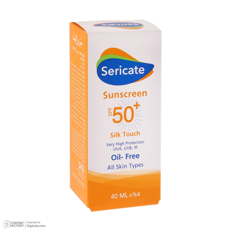 کرم ضد آفتاب بدون رنگ صورت سری کیت SPF50 مدل Silk Touch مناسب برای انواع پوست‌ حجم 40 میلی‌ لیتر