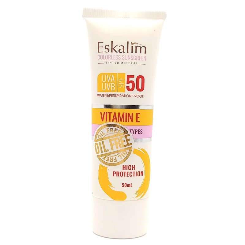 کرم ضد آفتاب بی‌رنگ دست و صورت اسکالیم SPF 50 مدل OIL FREE ‌محافظ در برابر UVA و UVB مناسب برای انواع پوست حجم 50 میلی‌لیتر