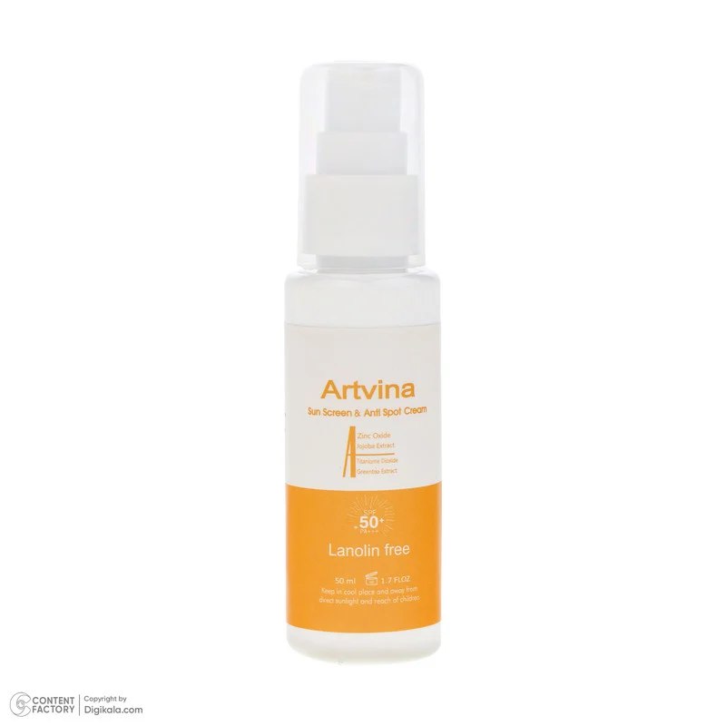 کرم ضد آفتاب رنگی آرت وینا SPF 50 مدل Highly Effective ‌محافظ UVA ،UVB و PA+++، ضد حساسیت، ضد چروک و ضد پیری، مناسب انواع پوست‌ حجم 50 میلی‌لیتر