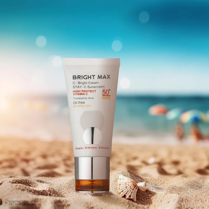 کرم ضدآفتاب رنگی برایت مکس SPF50 مدل C-B ‌مناسب انواع پوست، حجم 50 میلی‌لیتر