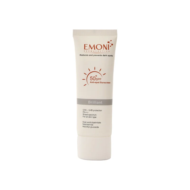 کرم ضد آفتاب بدون رنگ امونی spf50 مدل brilliant مناسب انواع پوست ‌حجم 50 میلی‌لیتر