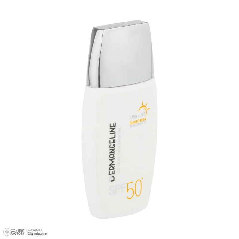 کرم ضد آفتاب بیرنگ صورت درمنجلین SPF 50 مدل Fusion Water محافظ در برابر اشعه UVA و UVB مناسب برای انواع پوست حجم 50 میلیلیتر