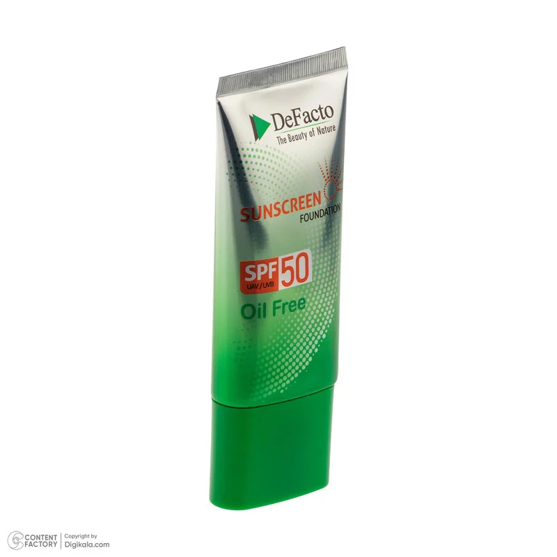 کرم ضد آفتاب رنگی صورت دیفکتو SPF 50 مدل ULB ‌محافظ در برابر اشعه UVA،UVB مناسب برای پوست‌ چرب حجم 50 میلی‌لیتر