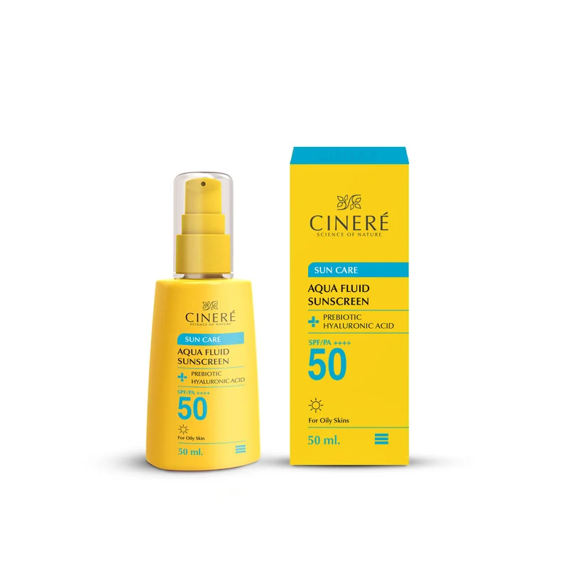 فلوئید ضد آفتاب بیرنگ سینره، 50 SPF، مدل PREBIOTIC، مناسب پوستهای چرب با حجم 50 میلیلیتر، فاقد پارابن، محافظتکننده در برابر اشعههای UVA و PA ،UVB++++، دارای فرمولاسیون فاقد چربی و هیالورونیک اسید، با ماندگاری 2 ساعته