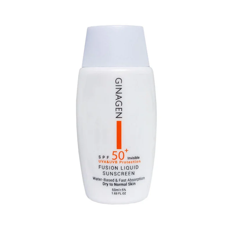کرم ضد آفتاب بدون رنگ ژیناژن SPF 50 مدل 00 مناسب پوستهای خشک و معمولی حجم 50 میلیلیتر