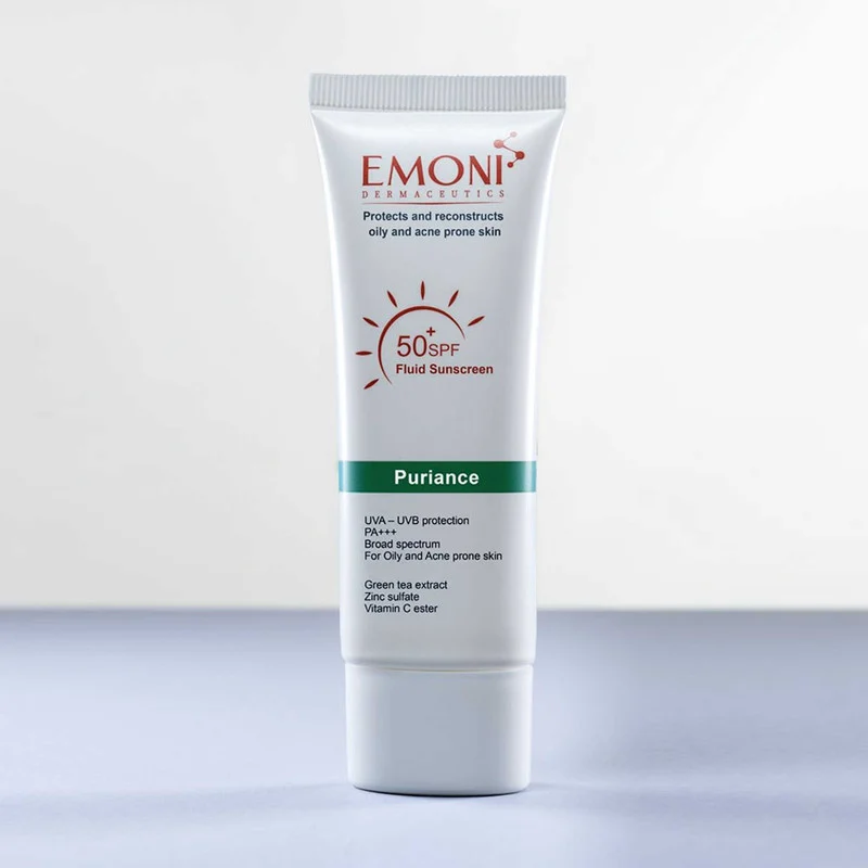 کرم ضد آفتاب بدون رنگ امونی spf50 مدل purience مناسب برای پوست چرب حجم 50 میلی‌لیتر